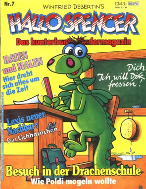 Ausgabe Nr. 7 von "Hallo Spencer - Das kunterbunte Kindermagazin", 1989.