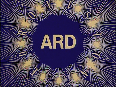 Das Eurovisionslogo der ARD in Folge 56: "Das große Quiz", 1984.