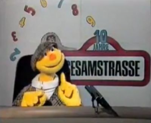 Spencer moderiert die ARD-Sendung "Wir über uns", 1983.