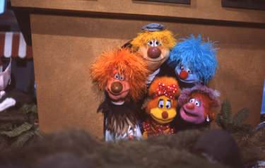 Die fünf Knubbels der ersten Max-und-Molly-Staffel in Protzikowskys Haus, Pressefoto von 1984.